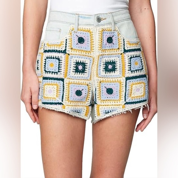 Blank NYC Pants - BLANKNYC Crochet Front Cutoff Denim Shorts Size 31 NWT